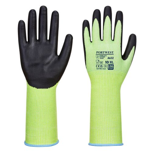 Portwest Green Cut Glove Long Cuff Green/Black Green/Black